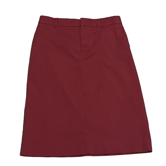 Banana Republic Factory High Rise Red Pencil Skirt Size 2 Pockets Stretch - Picture 1 of 8